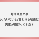 菊池雄星の妻が「もったいない」と言われる理由は？実家が豪邸って本当？